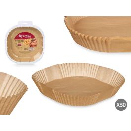 Kinvara Molde de Papel Cuadrado para Freidora de Aire, Set de 50 Piezas, 24x24x5 cm, apto para freidoras de 5L y 7L (24 Unidades)