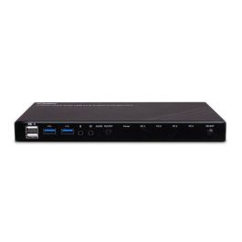 Lindy Switch KVM 4 Puertos HDMI 4K60, USB 3.0 y Audio para 4 PCs – Control de Teclado, Ratón y Monitor