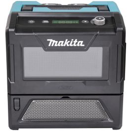 Makita MW001GZ Microondas a Batería 40V Akku 8L 500W para Encimera Negro/Verde con Pantalla LED