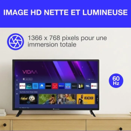 Continental Edison Televisor HD 32" (81 cm) Smart Vidaa Wifi Bluetooth CELED32SVHD25B6