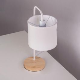 SKD-T1012 Lámpara de Mesa El Tigre Tela y Madera | Diseño Moderno y Único | Casquillo E27 Compatible LED RGB CCT para Hogar y Negocio