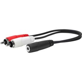 Vivolink Cable de Audio 3.5mm a 2 RCA Hembra/Macho 24AWG, flexible, apantallado con aluminio y conectores chapados en oro (1 unidad)