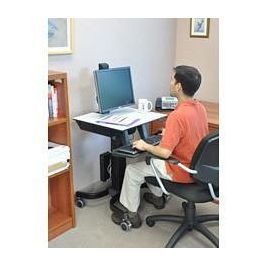 Ergotron WorkFit-C Single HD Carro multimedia Sit-Stand Workstation para monitor 30" 12.7kg Negro/Gris