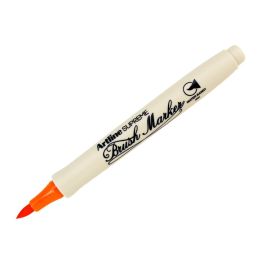 Rotulador Artline Supreme Brush Epfs Pintura Base De Agua Punta Tipo Pincel Trazo Fino Naranja 12 unidades