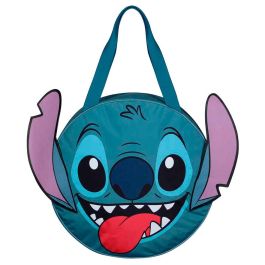 Disney Lilo y Stitch Bolsa de Playa Redonda Jumbo Face Azul de Gran Capacidad 42L - 53x50cm