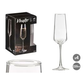 Vivalto Copa de Cava 220 ml, Vidrio Transparente, 7.5x24.5x7.5 cm, Apta Lavavajillas (24 Unidades) Precio: 34.50000037. SKU: B145DGC95N