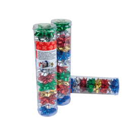 Liderpapel Lazos Fantasía Pequeño Metalizado Tubo 12 Unidades Colores Surtidos Ancho 4 cm