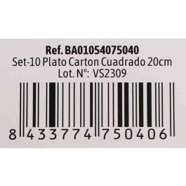 Set de 10 platos de cartón cuadrados con soja, 20 cm - Algon (36 Cajas) Set de 10 platos de cartón cuadrados con soja, 20 cm - Algon (36 Cajas)