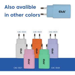 Club3D CAC-3022 Cargador USB-C 30W Lifestyle. 2 Unidades Color Azul