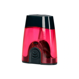 Liderpapel Sacapuntas de Plástico de 1 Uso con Depósito y Protector Metálico, Colores Surtidos