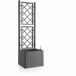 Stefanplast Jardinera Deluxe cuadrada con celosía (malla), gris piedra, ideal para plantas trepadoras - 43x43x142 cm alto Precio: 83.68999969. SKU: S7175328