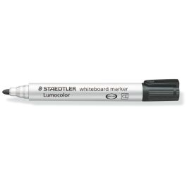 Staedtler Rotuladores Pizarra Blanca Lumocolor Punta Redonda, Estuche 4 Ud - Negro, Azul, Verde, Rojo