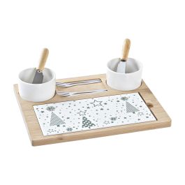 DKD Home Decor Tabla de Servir Aperitivos Navidad Tradicional Set de 10, Bambú y Gres, Verde Natural Blanco, 20x8x25 cm Precio: 8.68296. SKU: B1FDYHFANG