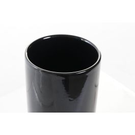 DKD Home Decor Vaso Decoración Estilo Glam Negro y Dorado, Fabricado en Gres y Metal, Apto Lavavajillas, 8x10x8 cm, Pack 2 Unidades