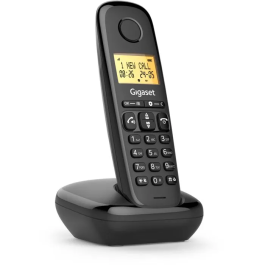 Gigaset Basic 100 Negro AABWN18182 - Teléfono Inalámbrico Mono con Pantalla 1.5", Manos Libres y Bloqueador de Llamadas