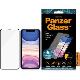PanzerGlass CF. E2E. Antibakt. Black - Protector Pantalla iPhone 11/XR Vidrio Templado Edge-to-Edge, Antirrayas, Antibacteriano