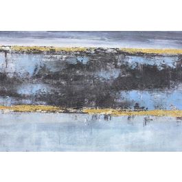 DKD Home Decor Cuadro Moderno Azul Negro Abstracto 3x80x80 cm (2 Unidades)