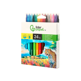 Liderpapel Rotulador Slim Caja 24 Unidades Colores Surtidos Punta Fina 2mm Tinta Lavable