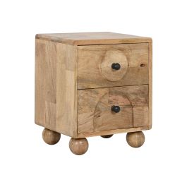 DKD Home Decor Mesita De Noche Moderno Marron 38 x 55 x 44.5 cm 2 Cajones