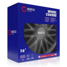 Sparco Tapacubos Roma Negro 16" SPC1696BK 4 Unidades