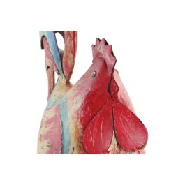 DKD Home Decor Figura Decorativa de Gallo Estilo Shabby Chic de Metal - Colores Rojo y Azul - Pack de 2 Unidades - Largo 16cm, Alto 41cm, Ancho 33cm