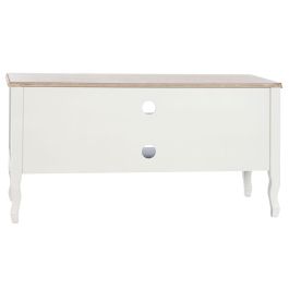 DKD Home Decor Mueble TV Mediterráneo Colección Bayona 2023 Madera Paulownia Blanco Azul Celeste 120x48x60 cm con 4 Cajones y 3 Puertas
