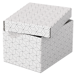 Esselte Caja de Almacenamiento Blanca 628280 Pack 3 Cajas 255x200x150mm
