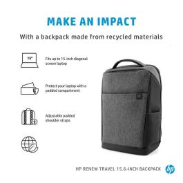 HP Renew Travel Mochila para Portátiles de hasta 15.6 pulgadas | Diseño Sostenible con Múltiples Bolsillos y Correas Cómodas