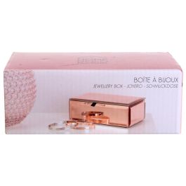 Home Deco Factory Joyero con Espejo Color Cobre para Tocador 16x9,5x5,5 cm