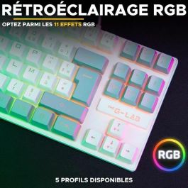 The G-Lab KEYZ CAESIUM Teclado Gaming TKL RGB Blanco y Gris
