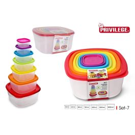 Set de 7 Fiambreras Apilables Cuadradas Privilege (12 Cajas) Precio: 80.50000046. SKU: B16P446HQP