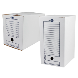 Liderpapel Caja Archivo Definitivo Folio Doble Ancho Cartón Reciclado 400g/m2 Blanco 367x200x251 mm