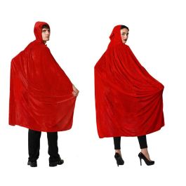 Capa Larga de Terciopelo Rojo con Capucha para Adultos - Ideal para Halloween, Teatro y Cosplay Precio: 5.50000055. SKU: S1126417