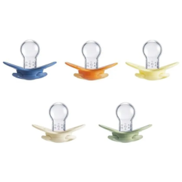 Nuby Pack de 5 Chupetes Ortodóncicos de Silicona para Bebés 18-36 Meses, Multicolor NUB0048526894208