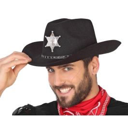 Sombrero del Oeste Negro Sheriff para Adulto - Accesorio Temático Lejano Oeste Precio: 2.50000036. SKU: S1126481