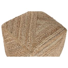DKD Home Decor Reposapiés Boho de Yute Natural 45 x 48 x 45 cm – Hecho a Mano para un Estilo Natural y Confortable