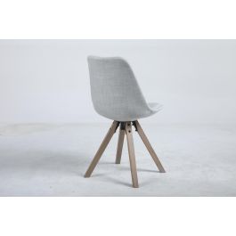 DKD Home Decor Silla Scandi de Roble y Poliéster Gris Claro 55 x 84 x 48 cm, altura asiento 50cm