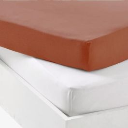 Lote de 1 protector de colchón + 1 sábana bajera - P'TIT DODO - 70 x 140 cm - Blanco / Terracota Lote de 1 protector de colchón + 1 sábana bajera - P'TIT DODO - 70 x 140 cm - Blanco / Terracota