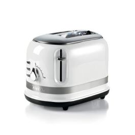 Ariete 149/01 Tostador Moderna 2 Ranuras Blanco con Pinzas, 6 Niveles de Dorado, Descongelado, Recalentado y Cancelación
