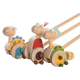 DKD Home Decor Juguete de Dinosaurio Kids Multicolor Madera ABS con Movimiento y Desmontable, 10x55x14cm, 12 Unidades Surtidas