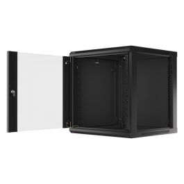 Lanberg WF01-6612-10B Armario Rack de Pared 12U Negro para Redes, 60 kg, con Rieles, Cierre y Gestión de Cables IP20