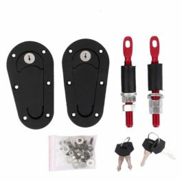 Occ Motorsport OCCRC007 Pareja de Cierres Capot Aeronáutico Aluminio Negro con Llave para Competición Rally