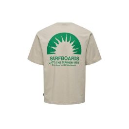 Camiseta de Manga Corta Hombre Only & Sons Onskasen Rlx Silver Lining Gris