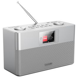 Kenwood CR-ST100S-S Radio de Mesa Internet/Digital con WiFi, Bluetooth, DAB+, FM, Reloj, Alarma, Pantalla LCD, USB y Entrada AUX - Color Plata