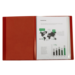 Liderpapel Carpeta 31760 Personalizable, 80 Fundas, Polipropileno, DIN A4, Roja