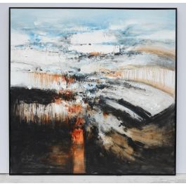 DKD Home Decor Cuadro Moderno Negro Azul Abstracto Lienzo 155 x 155 x 5 cm Precio: 177.50000015. SKU: S3028585