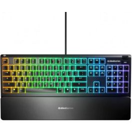 SteelSeries Apex 3 Teclado Gaming - Resistencia al Agua IP32, Iluminación RGB 10 Zonas, Switches Silenciosos, Reposa Muñecas Magnético, Español QWERTY - 64798