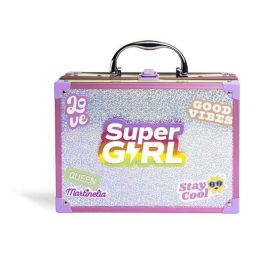 Maletin de belleza martinelia con espejo led supergirl. 25x19x9 cm. incluye sobras de ojos,esmaltes de uñas,brillos de labios y separador de dedos. Precio: 34.9932. SKU: B13NR7A4TQ