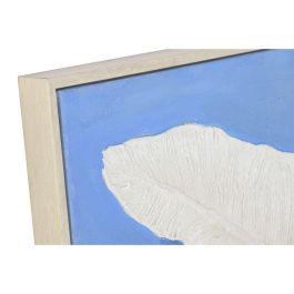DKD Home Decor Cuadro Tropical Lienzo PS Azul Blanco Hojas Palmera 122.5 x 82.5 x 3.5 cm (2 Unidades)