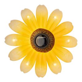 Lumineo Figura luz solar metálica con forma de flor Ø14x4cm, 6 LEDs, colores surtidos